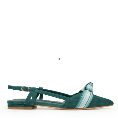BRIANNA - TEAL SUEDE FLAT