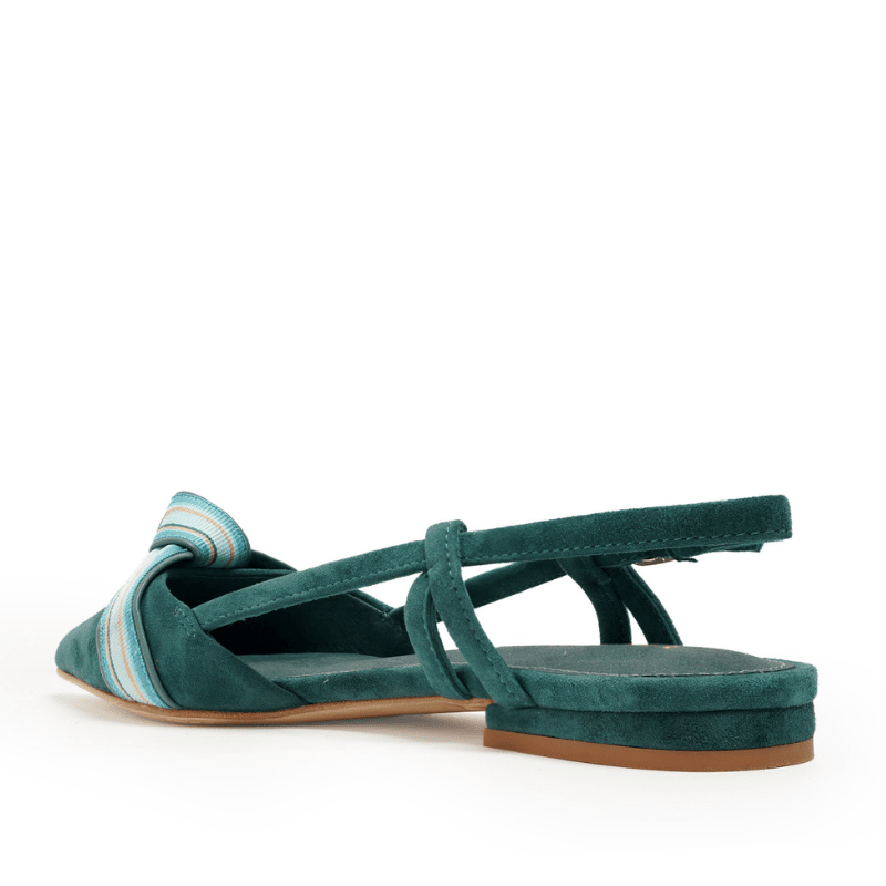 BRIANNA - TEAL SUEDE FLAT