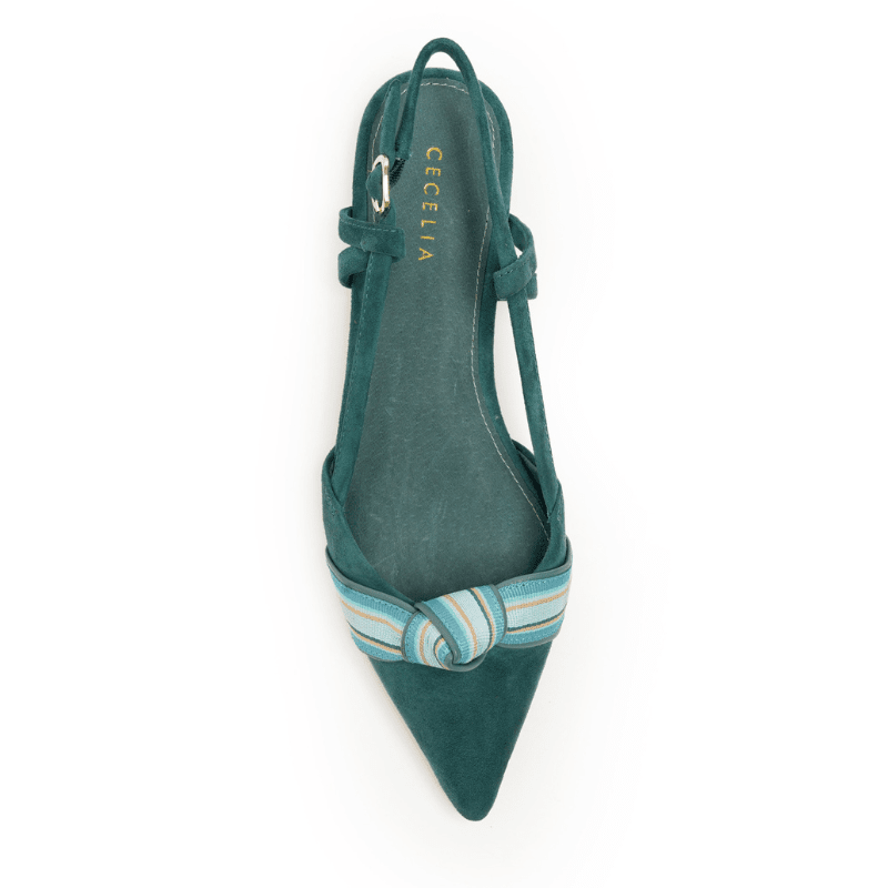 BRIANNA - TEAL SUEDE FLAT