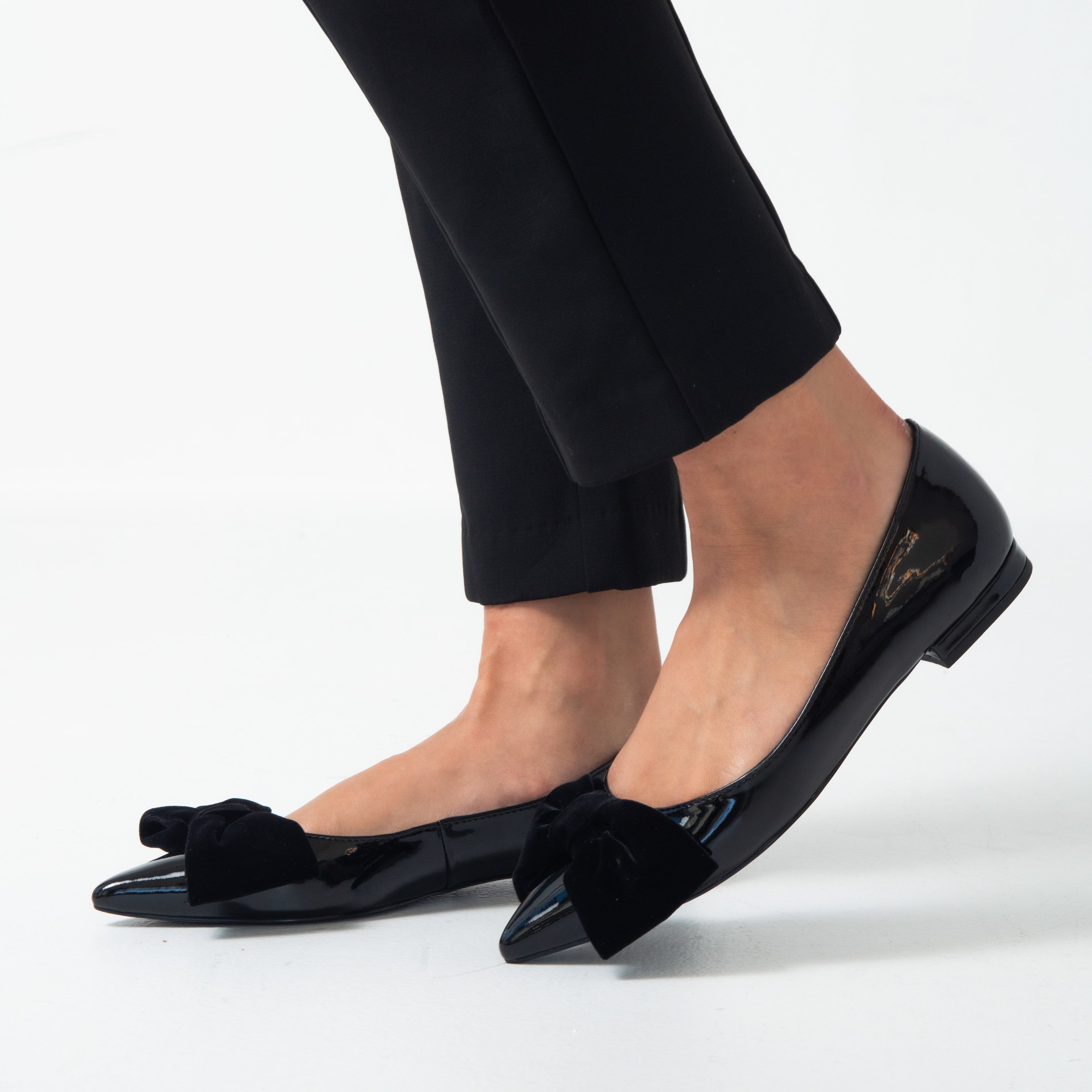 Black ballet clearance flats with bow