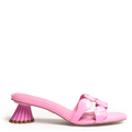 Pink Leather slide sandal cecelia new york