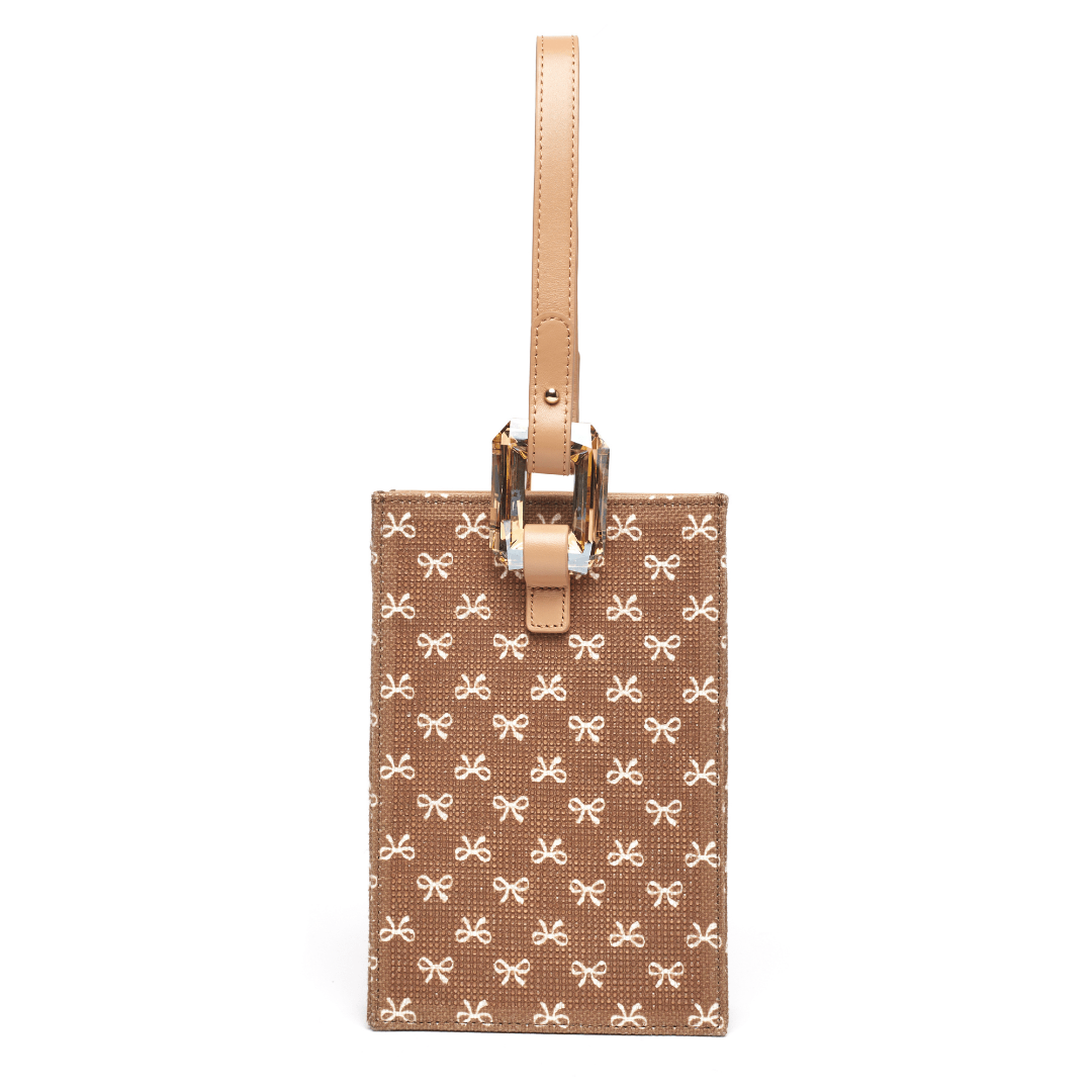 Natural Tan Leather Designer Phone Purse
