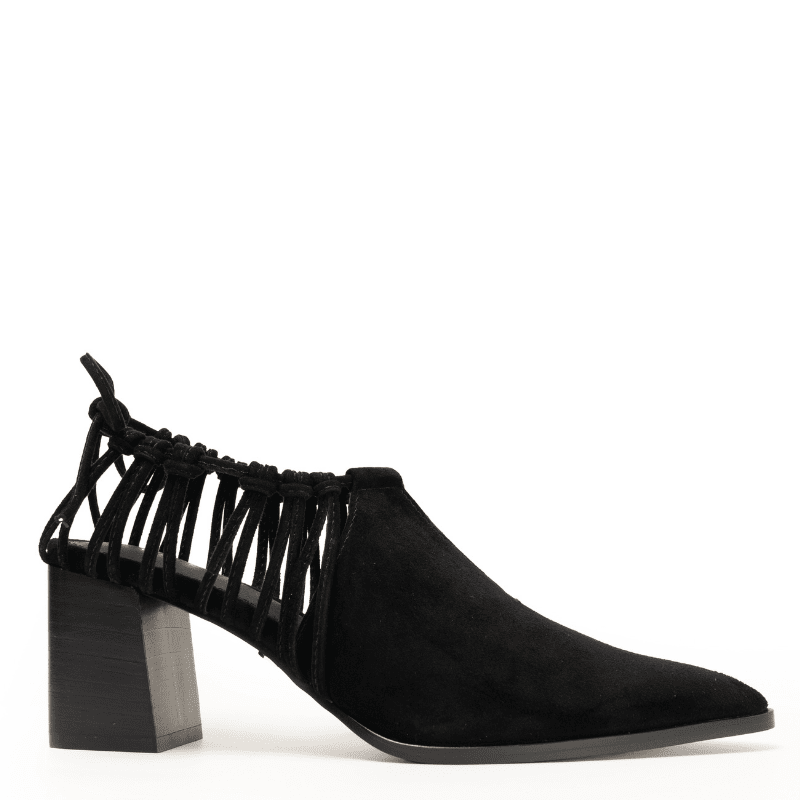 CHRISTINA - BLACK LACE-BACK BOOTIE