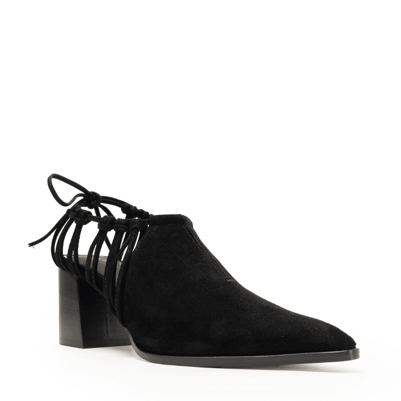 CHRISTINA - BLACK LACE-BACK BOOTIE