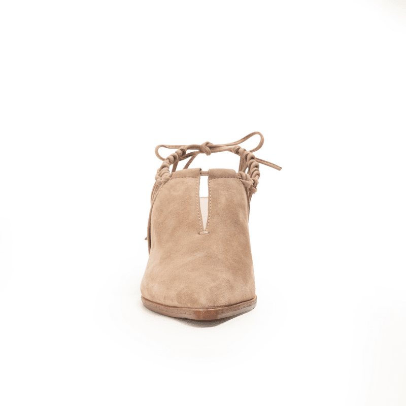 CHRISTINA - TAUPE LACE-BACK BOOTIE