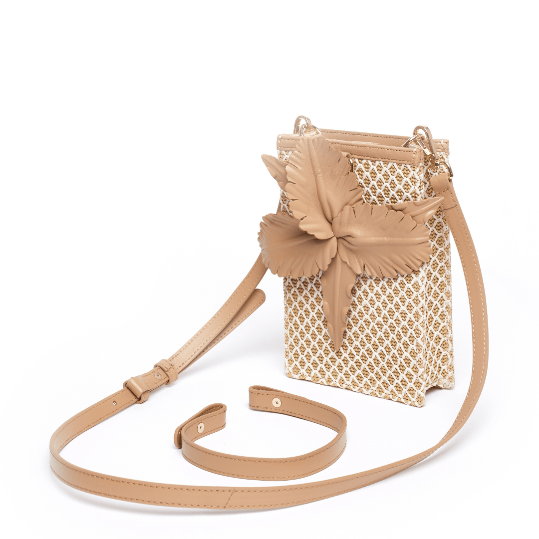 leather floral phone cross body purse