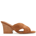 FAYE - COGNAC SUEDE SLIDE SANDAL