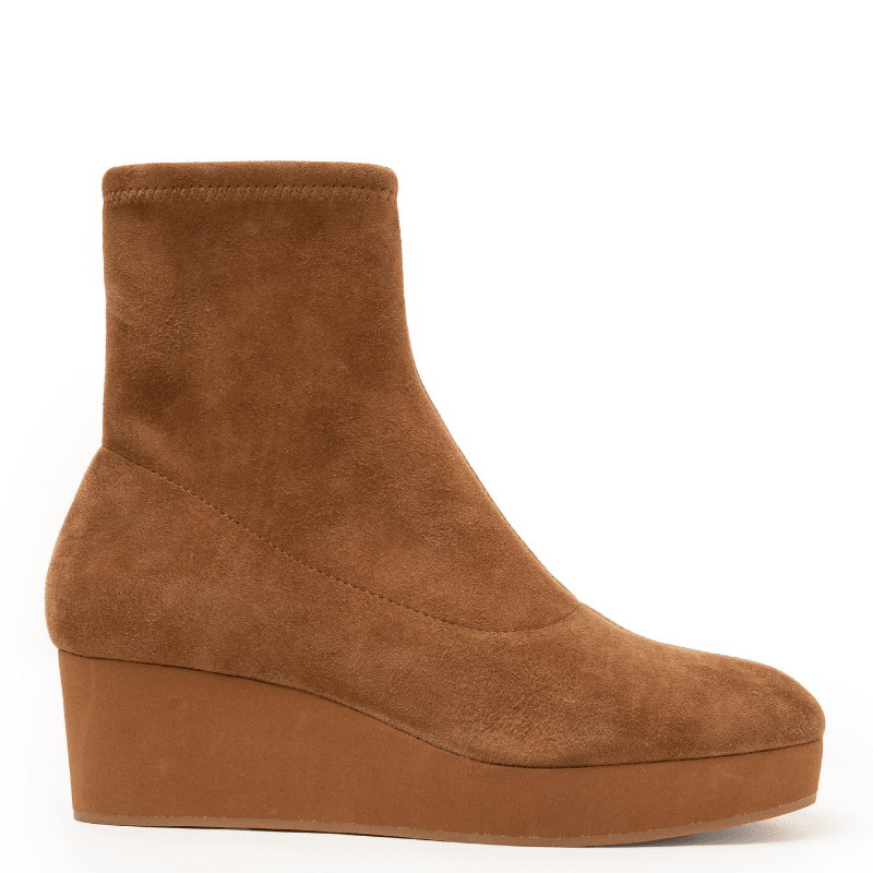 GATE - COGNAC SUEDE WEDGE BOOTIE