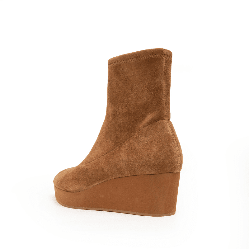 GATE - COGNAC SUEDE WEDGE BOOTIE