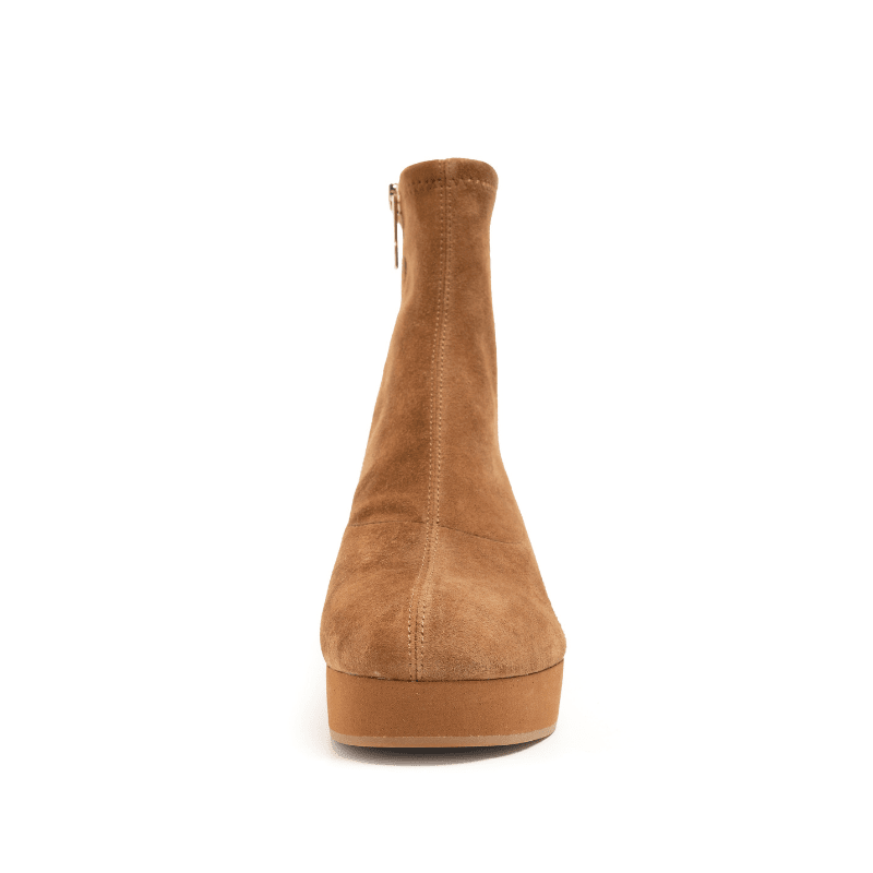 GATE - COGNAC SUEDE WEDGE BOOTIE