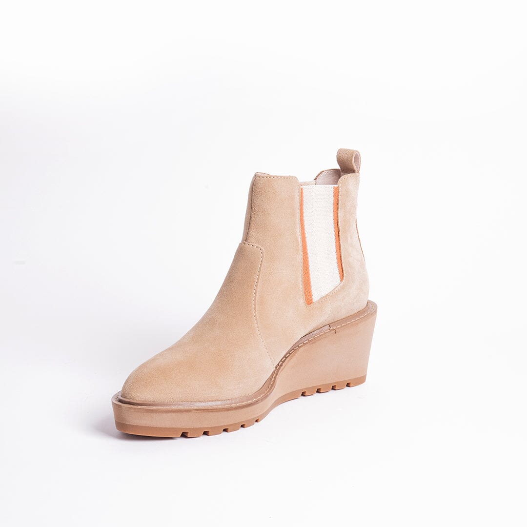 CECELIA NEW YORK - GEMMA SLIP ON LOW WEDGE BOOT SAND