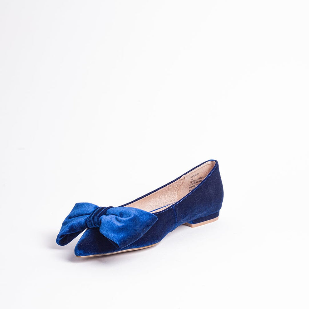 Pointed Toe Flats Velvet Bow Ballet Flats Cecelia New York-Brie