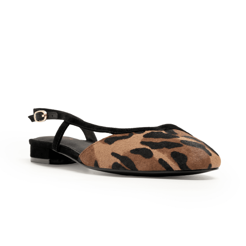 HEIDI - LEOPARD BLACK SLINGBACK