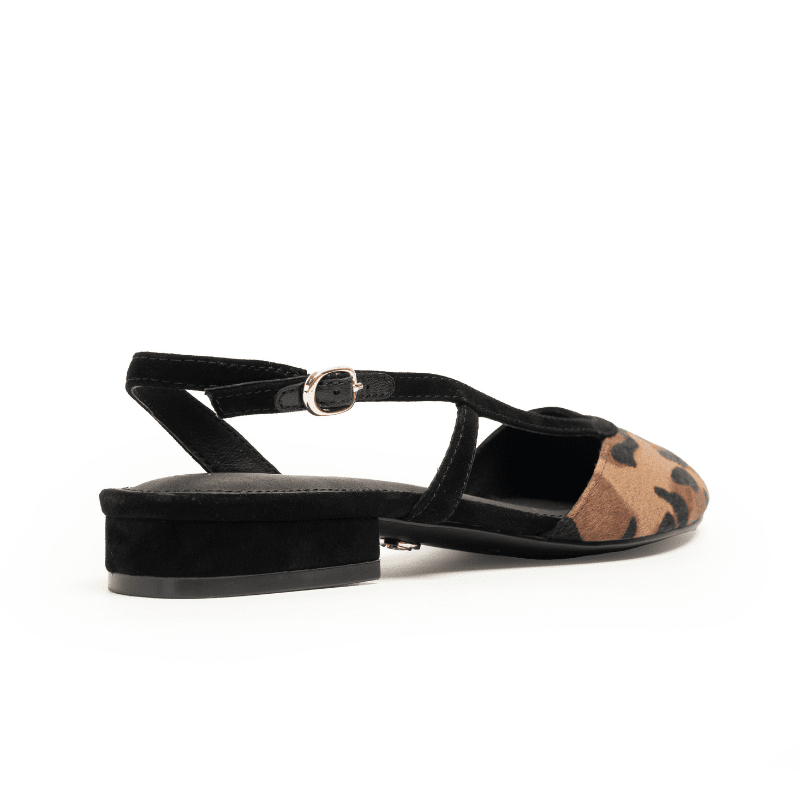 HEIDI - LEOPARD BLACK SLINGBACK