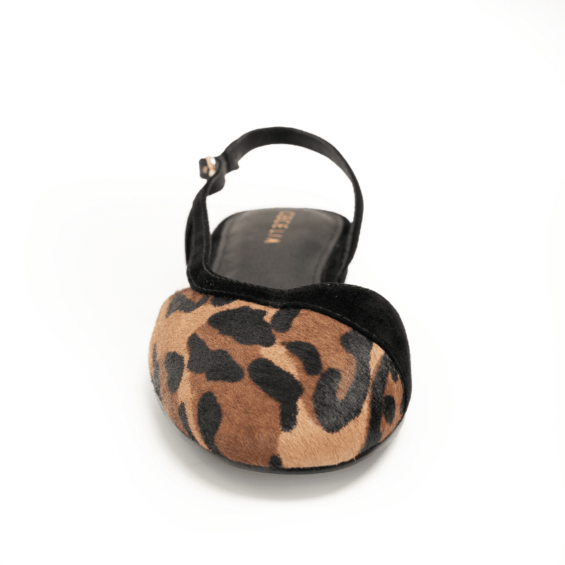 HEIDI - LEOPARD BLACK SLINGBACK