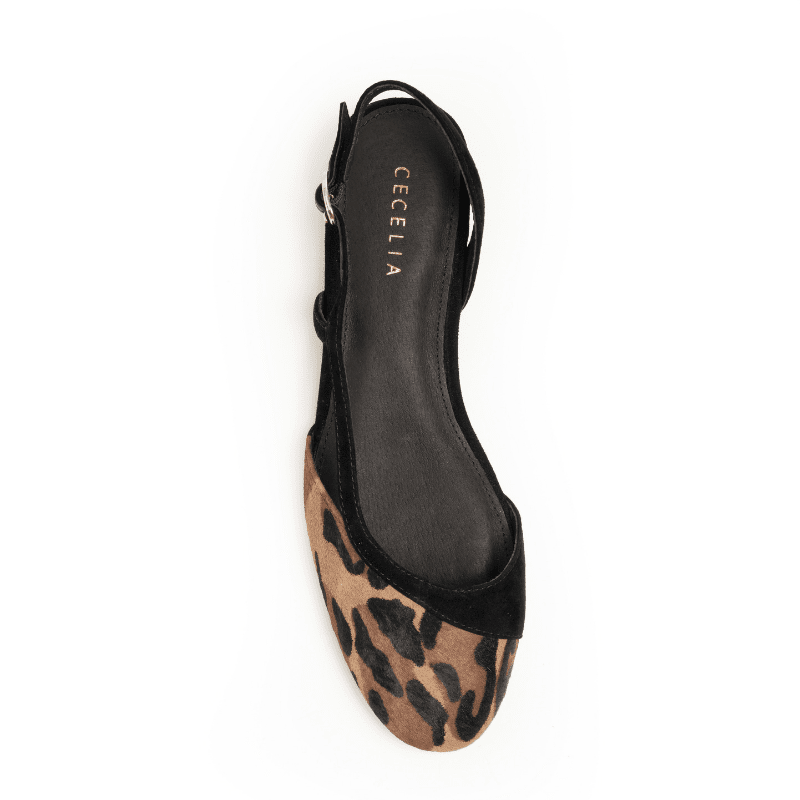 HEIDI - LEOPARD BLACK SLINGBACK