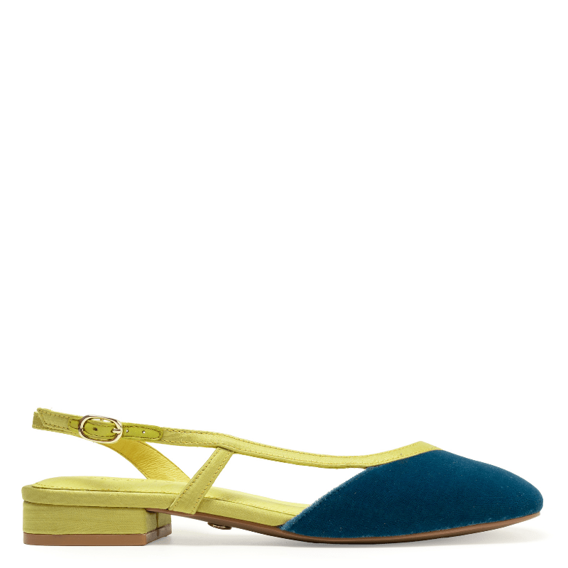 HEIDI - BLUE EVERGREEN SLINGBACK