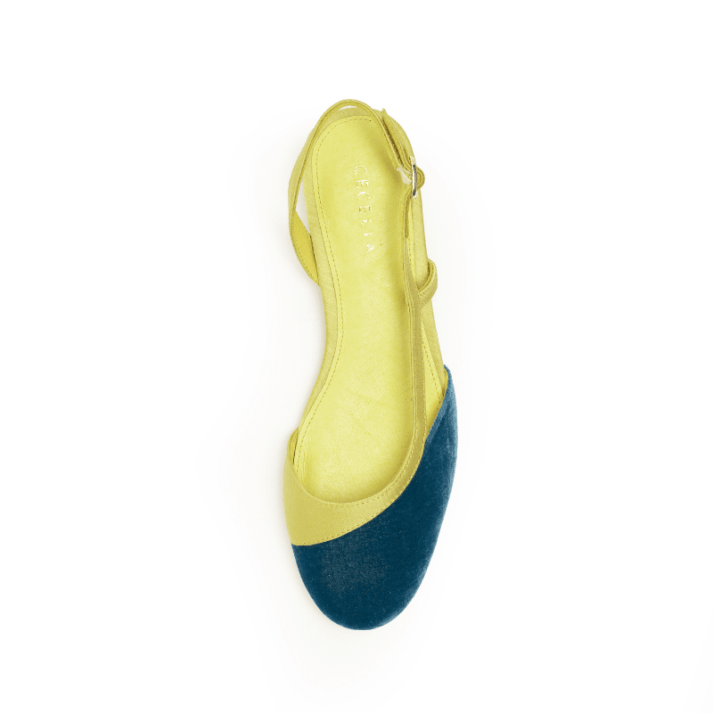 HEIDI - BLUE EVERGREEN SLINGBACK