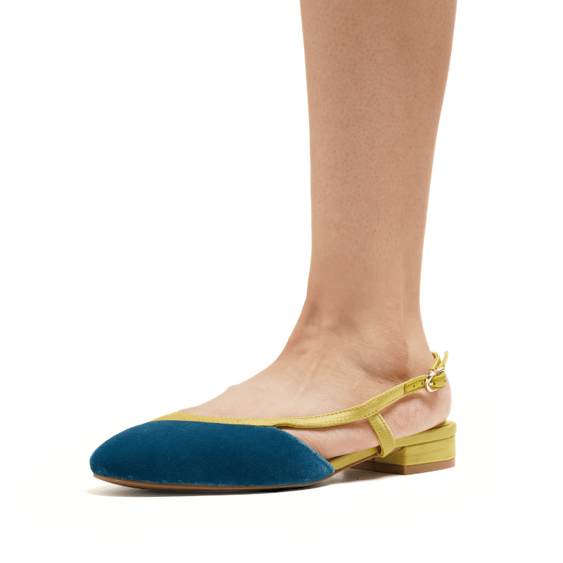 HEIDI - BLUE EVERGREEN SLINGBACK