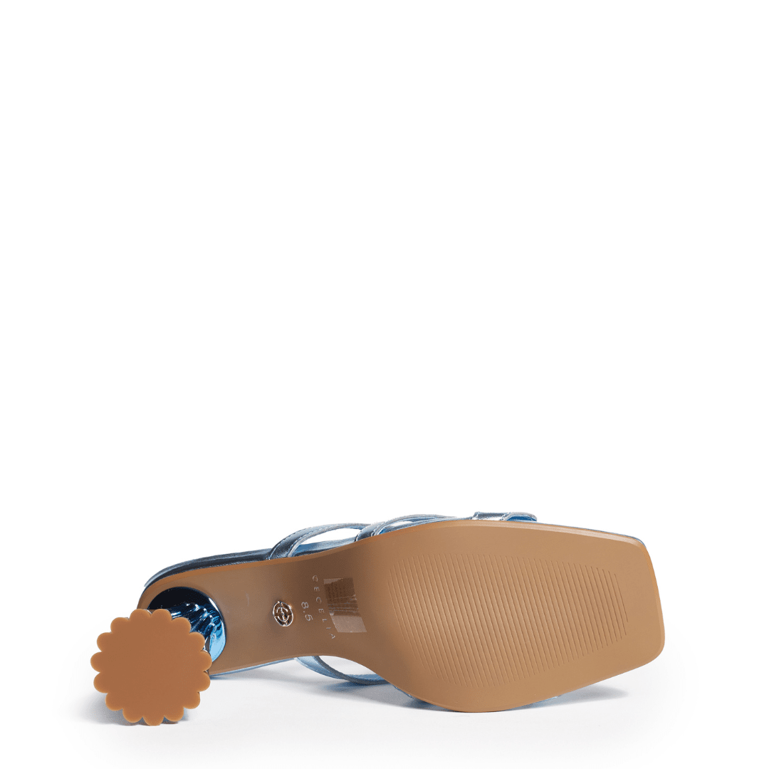 JESSICA - Blue Metallic Slide Sandal 7.5 / Blue