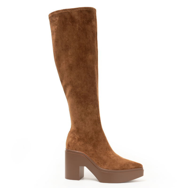 LAWRENCE TALL- COGNAC STRETCH SUEDE