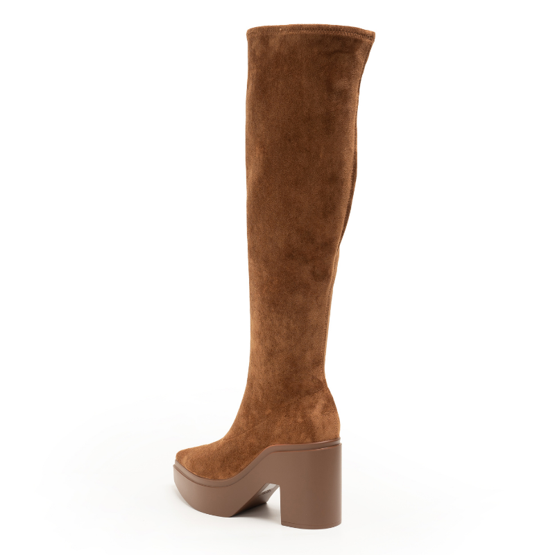 LAWRENCE TALL- COGNAC STRETCH SUEDE