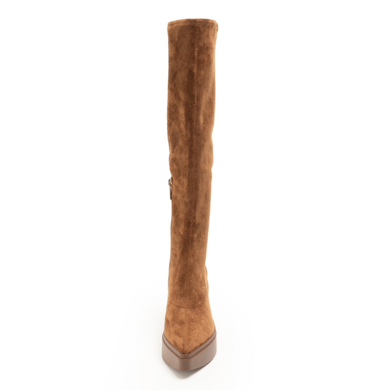 LAWRENCE TALL- COGNAC STRETCH SUEDE