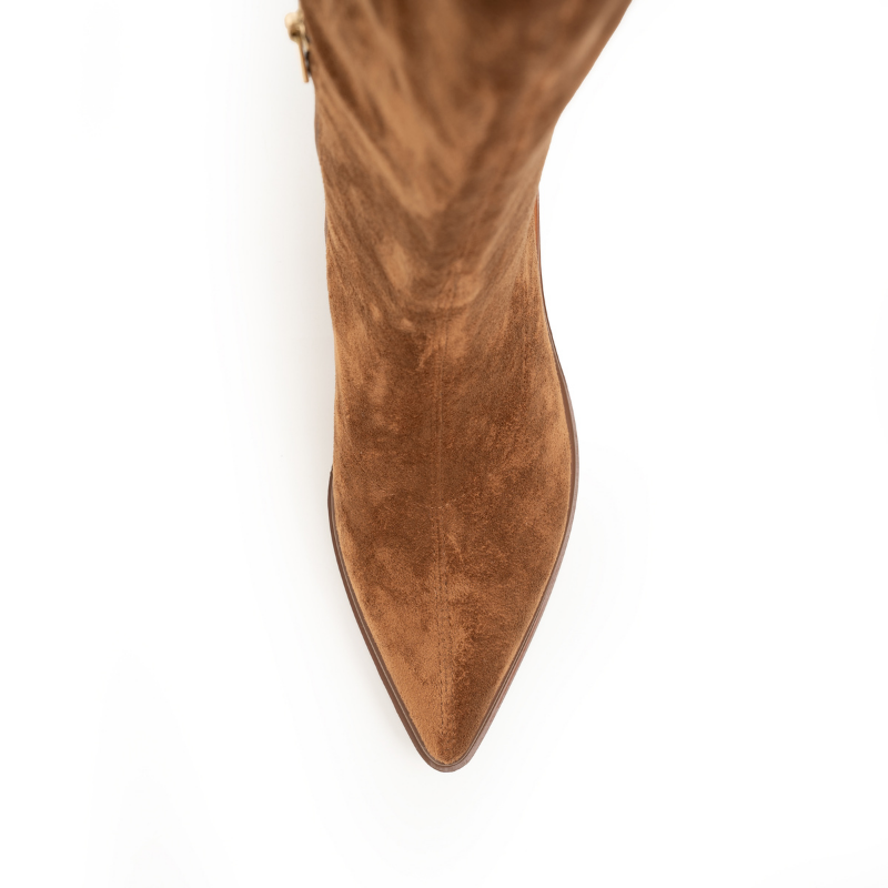 LAWRENCE TALL- COGNAC STRETCH SUEDE