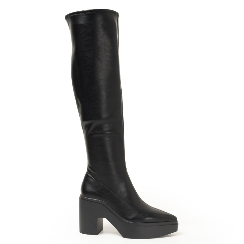 LAWRENCE  TALL - BLACK STRETCH LEATHER
