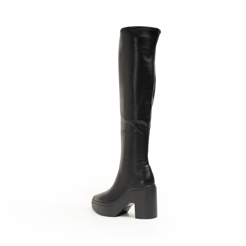 LAWRENCE  TALL - BLACK STRETCH LEATHER