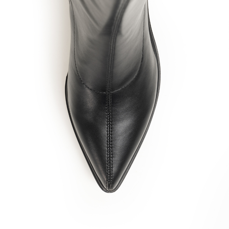 LAWRENCE  TALL - BLACK STRETCH LEATHER