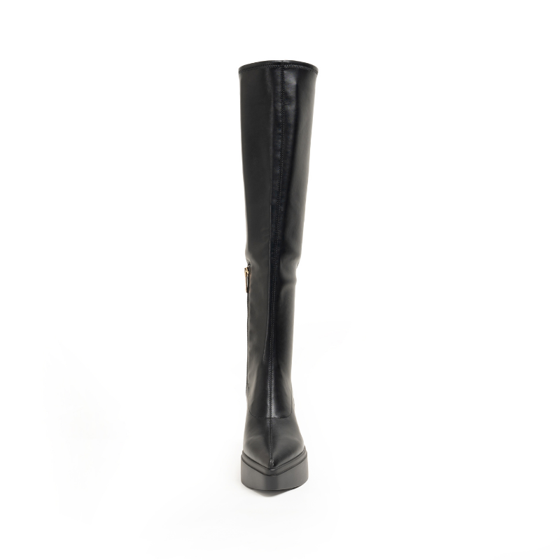 LAWRENCE  TALL - BLACK STRETCH LEATHER