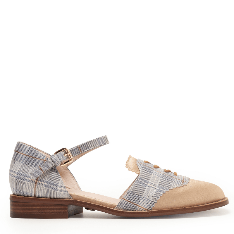 LEMON - BLUE MULTI BRONZE SATIN FLAT
