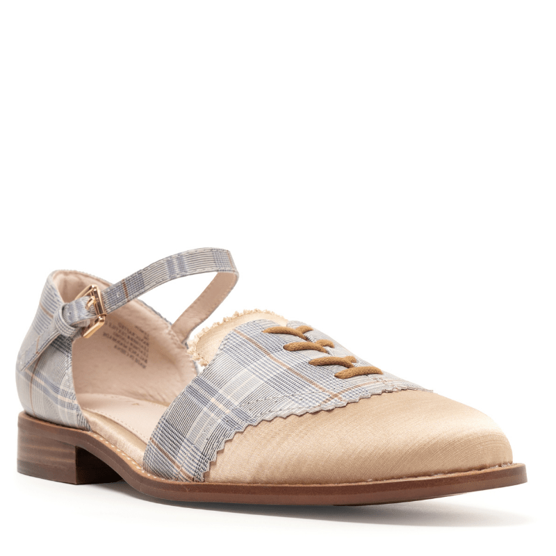 LEMON - BLUE MULTI BRONZE SATIN FLAT