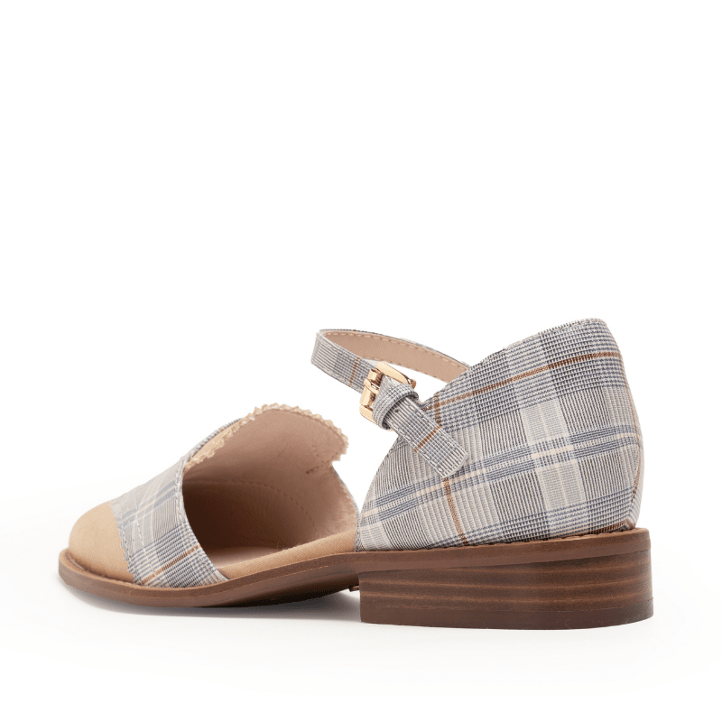 LEMON - BLUE MULTI BRONZE SATIN FLAT