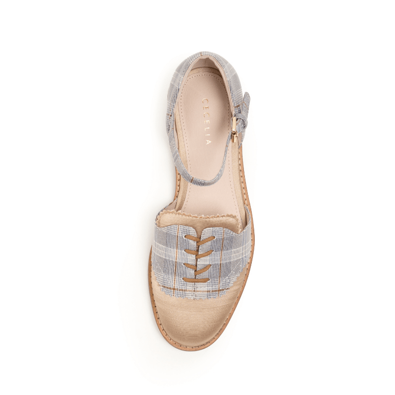 LEMON - BLUE MULTI BRONZE SATIN FLAT