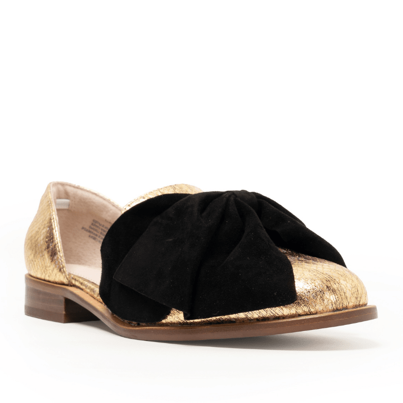 LUNAR - GOLD SNAKE BLACK BOW FLAT