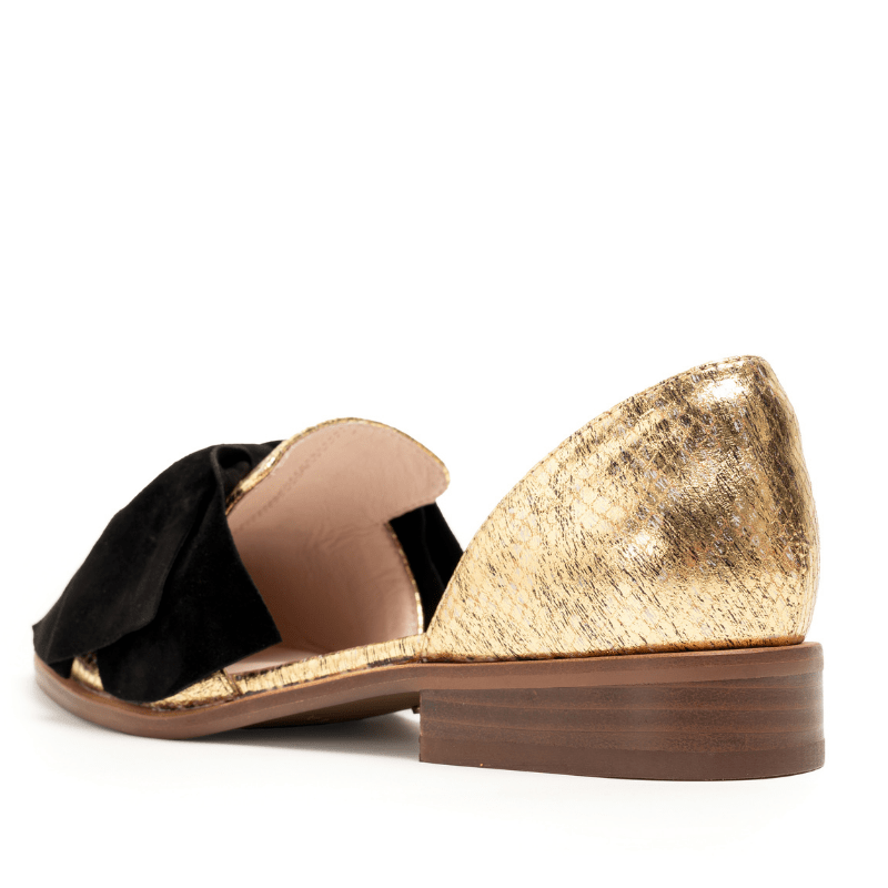 LUNAR - GOLD SNAKE BLACK BOW FLAT