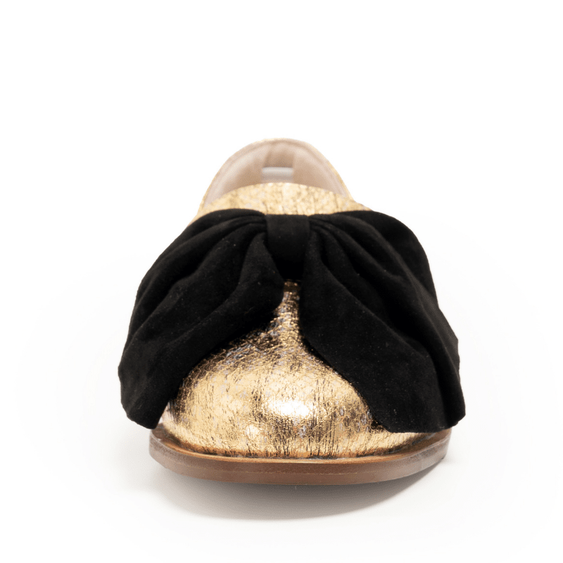 LUNAR - GOLD SNAKE BLACK BOW FLAT