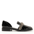 LUNAR - BLACK PATENT CHAIN FLAT