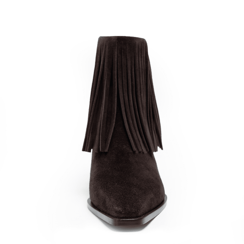 MAJO FRINGE - CHOCOLATE SUEDE BOOTIE
