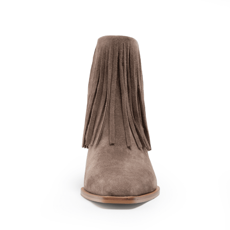 MAJO FRINGE - TAUPE SUEDE BOOTIE