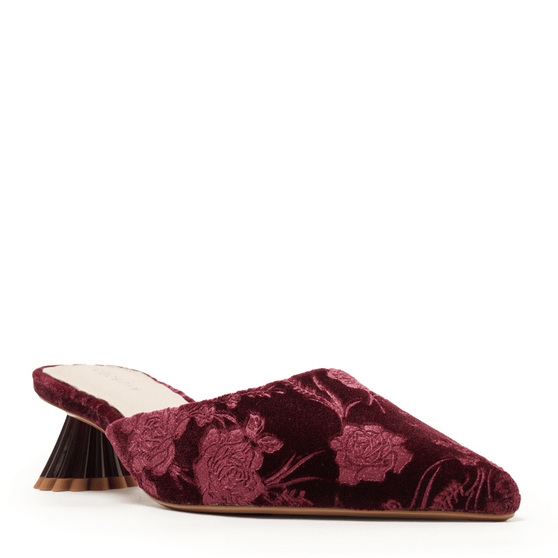 MELONY - BURGUNDY VELVET MULE