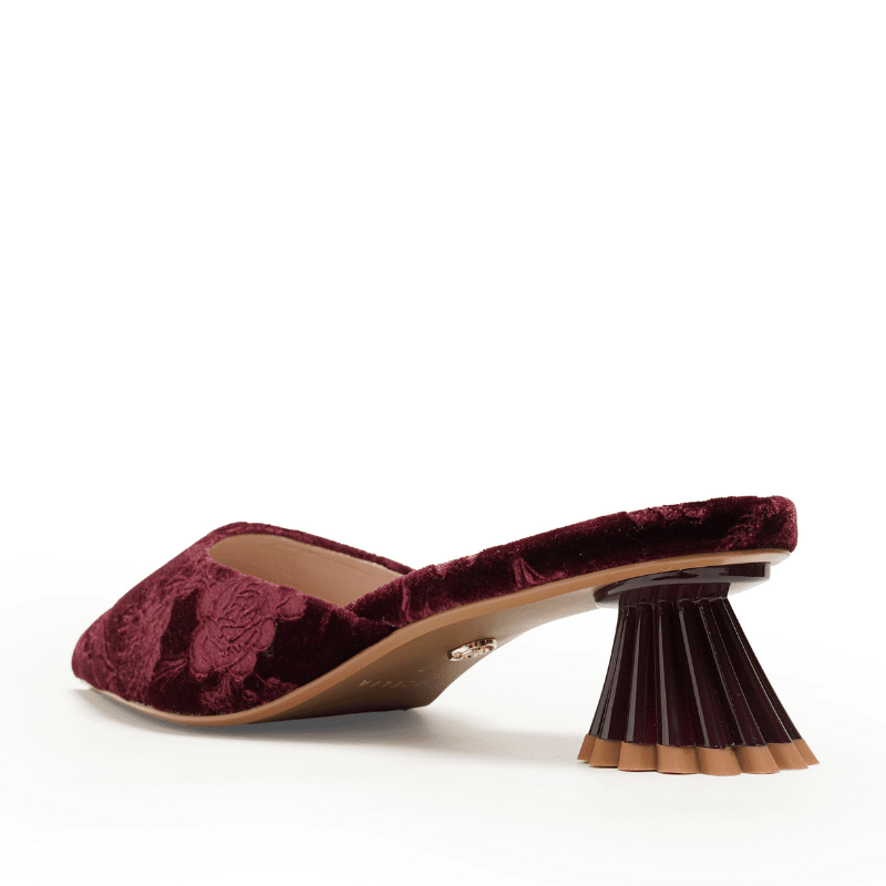 MELONY - BURGUNDY VELVET MULE