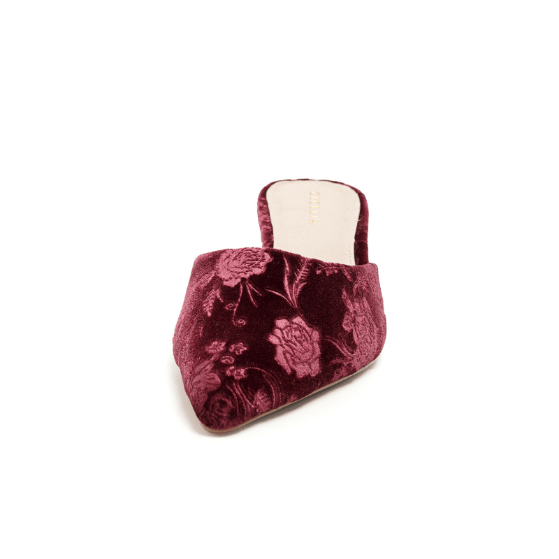 MELONY - BURGUNDY VELVET MULE