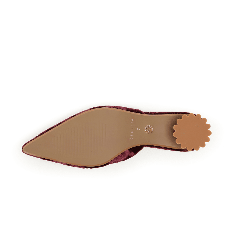 MELONY - BURGUNDY VELVET MULE