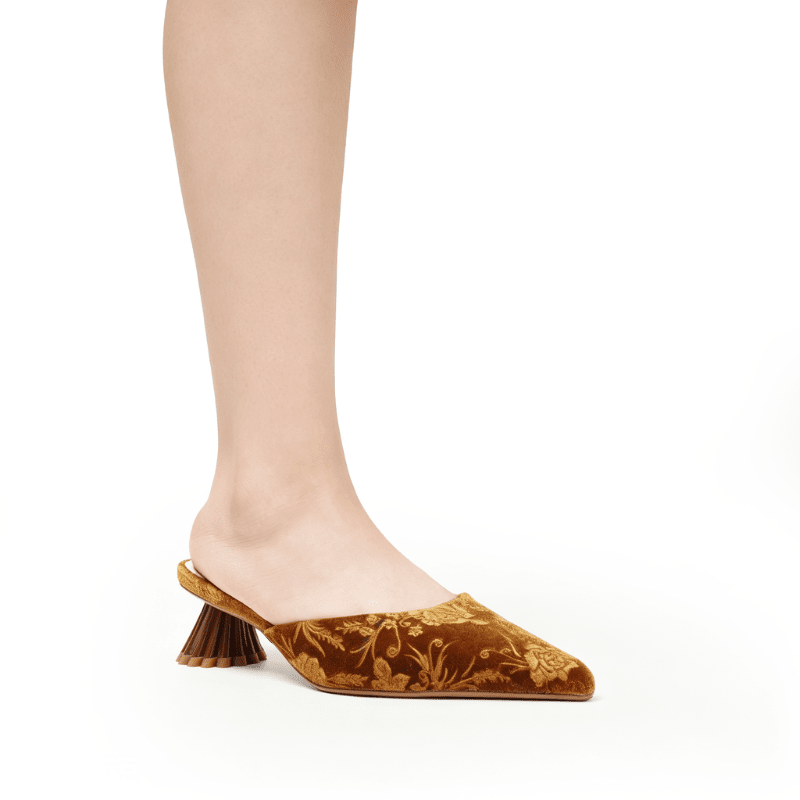 MELONY - BRONZE VELVET MULE
