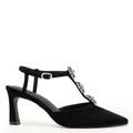 NICHE - BLACK VELVET T-STRAP HEEL