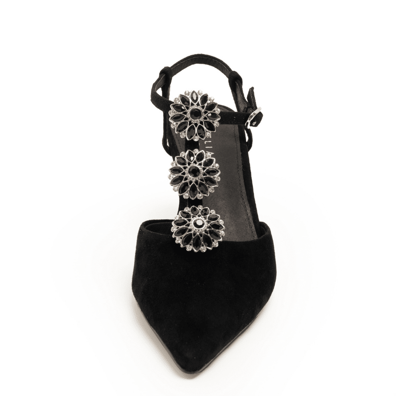 NICHE - BLACK VELVET T-STRAP HEEL