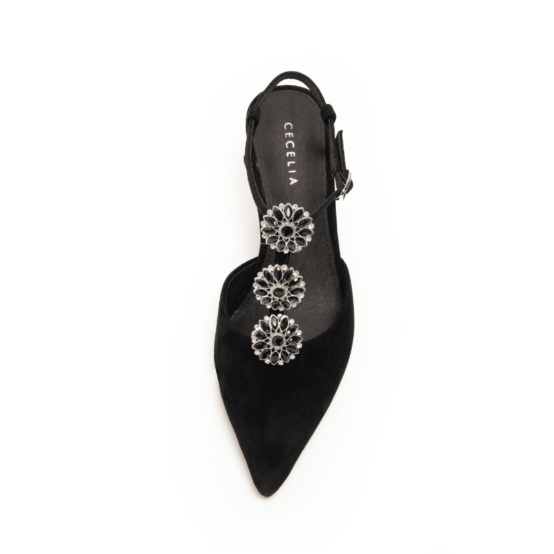 NICHE - BLACK VELVET T-STRAP HEEL